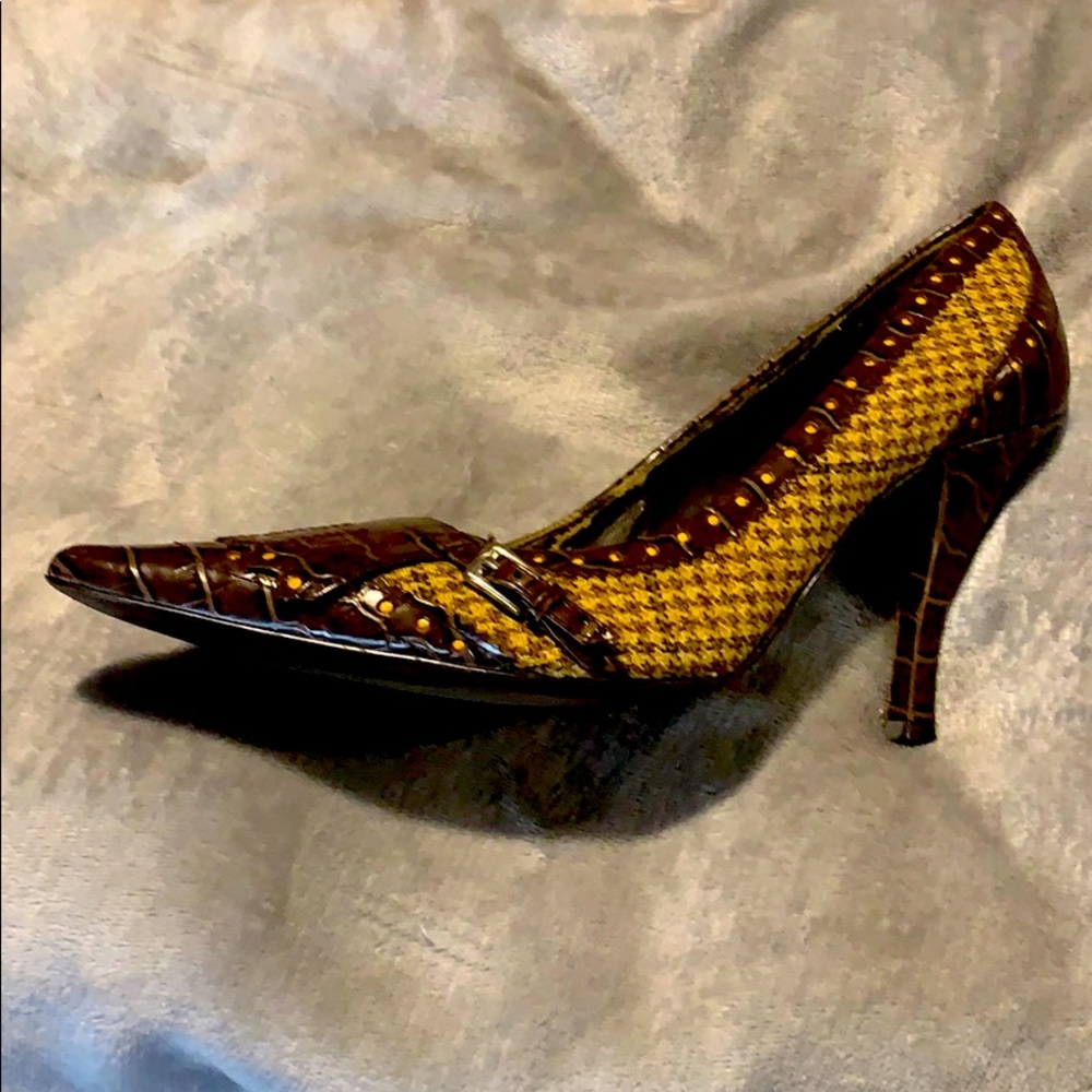 Nine West Womens Plaid Heels